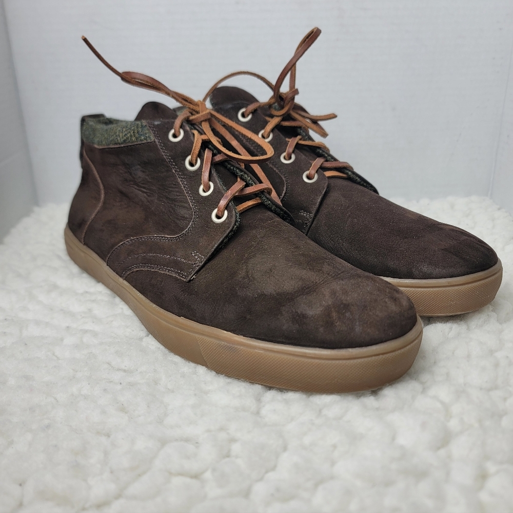 Peter Millar Men’s Leather Chukka Sneakers Brown Mid Top Casual Shoes Size 10